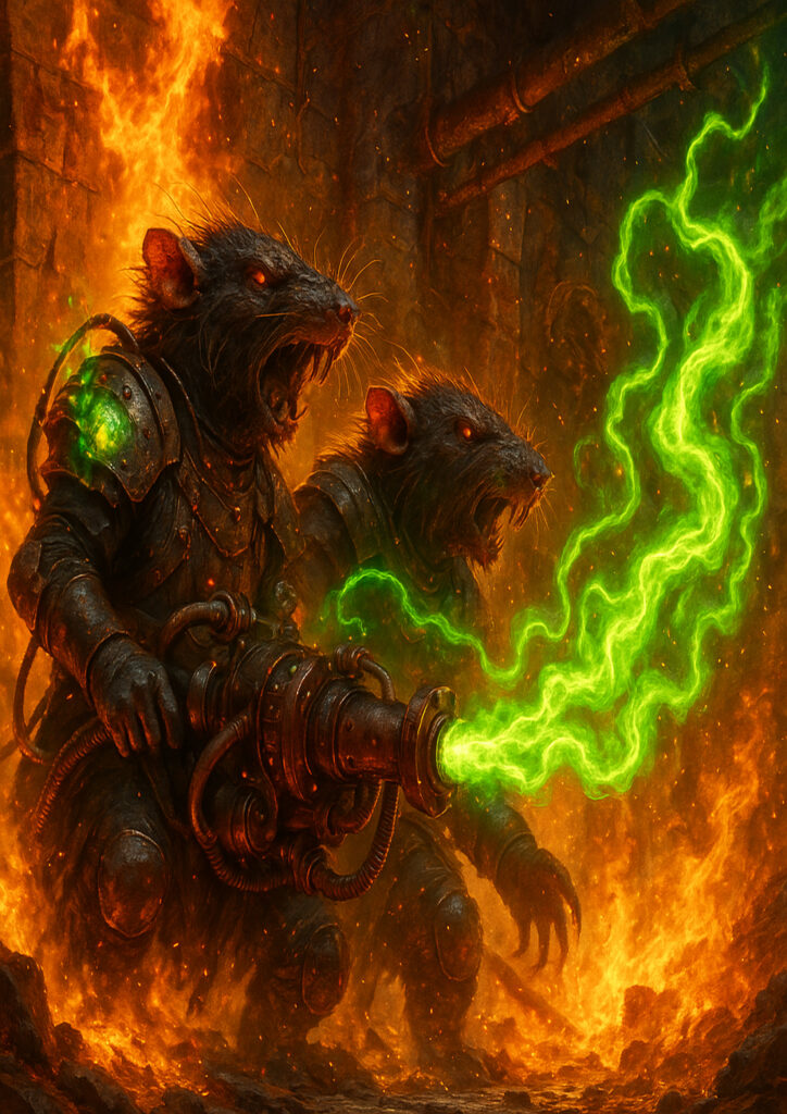 Warhammer inspired skaven warriors dark fantasy artwork