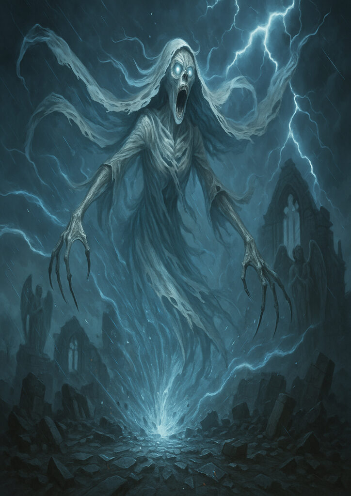 Cinematic warhammer inspired vampire illustration