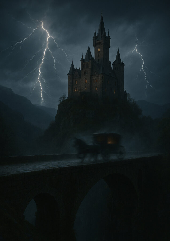 Photorealistic medieval fortress, realistic castle architecture, epic fantasy castle wall decor, high quality print