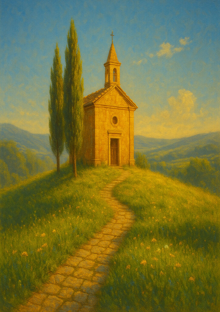 summer countryside landscape artwork showing rural scenery