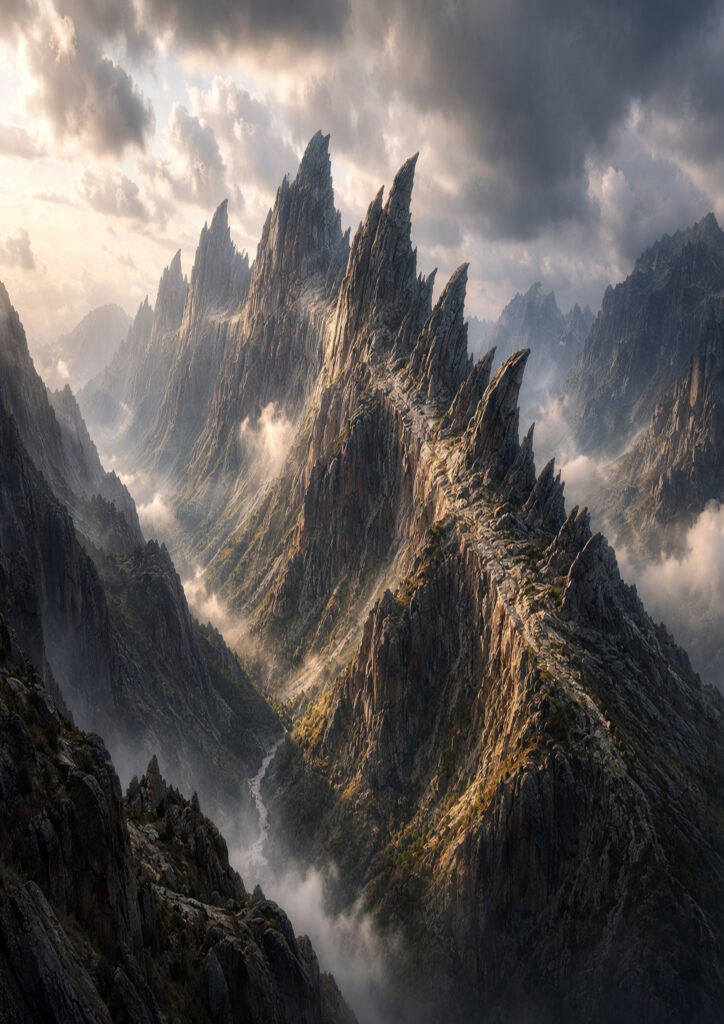 mountain landscape image with dramatic mountains