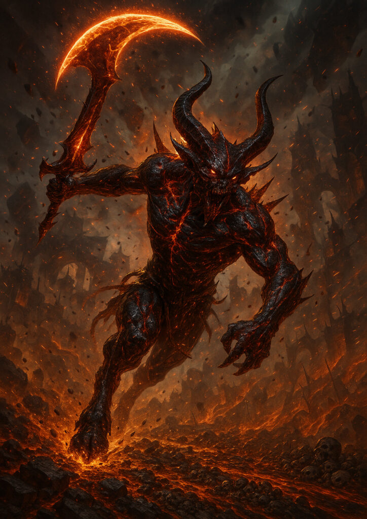 Dark fantasy daemons of chaos with warhammer influence