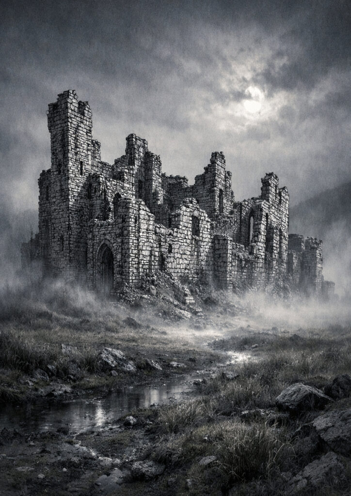 ruins landscape sketch inspired by abandoned places