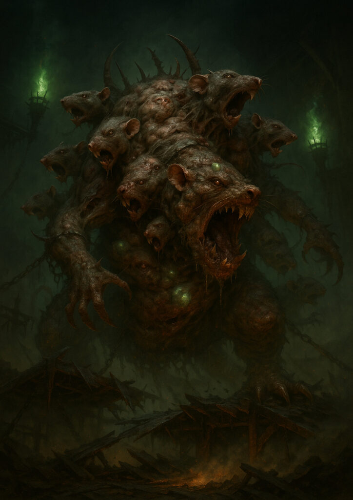 Warhammer inspired skaven warriors dark fantasy artwork