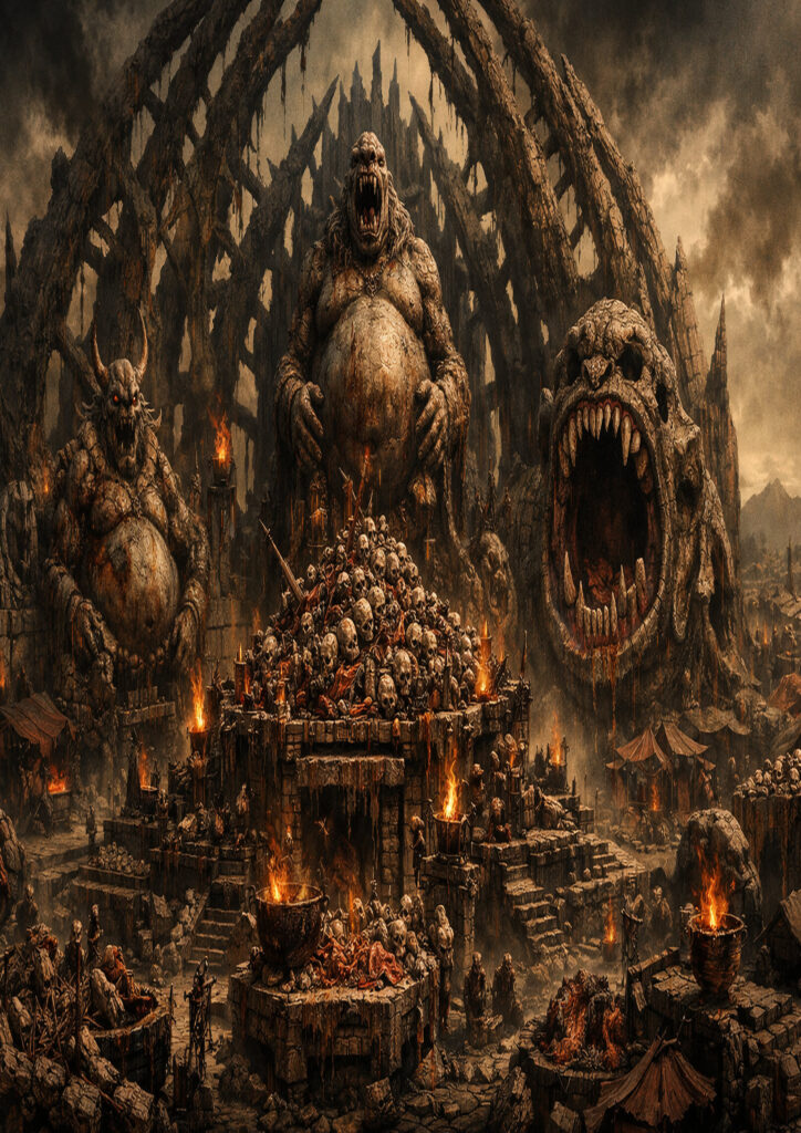 fantasy landscape scene with ancient civilization remains