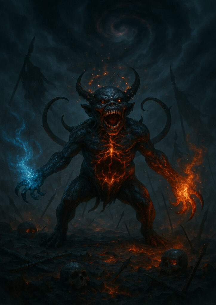 Chaos daemons emerging from the void warhammer inspired