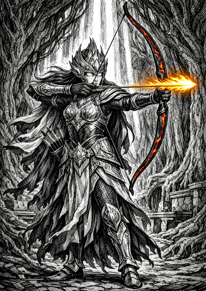 Cinematic warhammer inspired high elves illustration