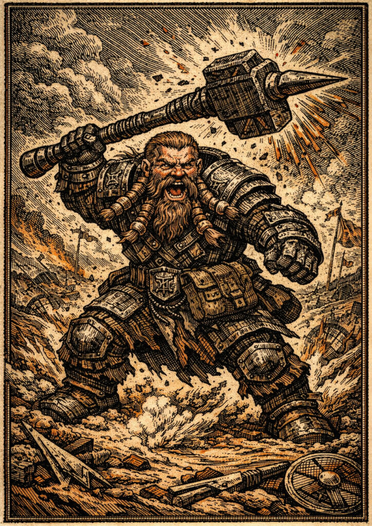 Warhammer inspired dwarfs warriors fantasy artwork