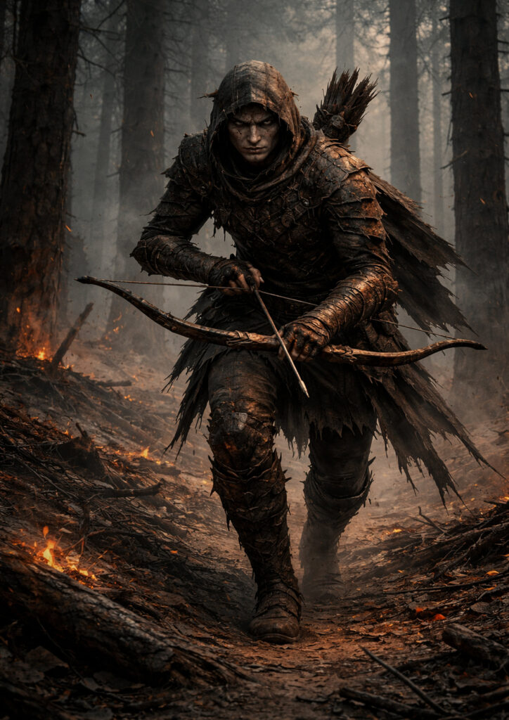 Cinematic warhammer inspired wood elves illustration