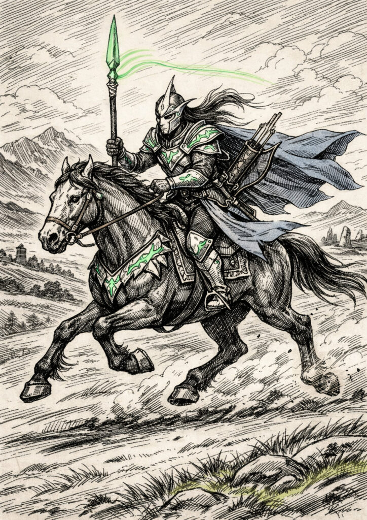 Elegant high elves with warhammer fantasy influence