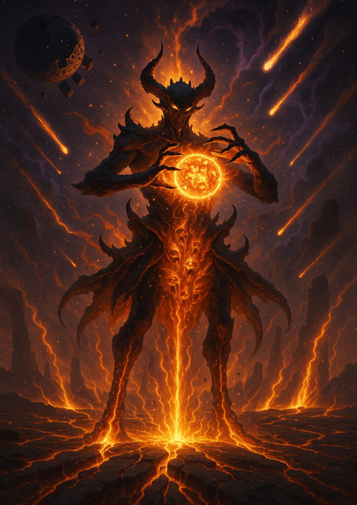 Cinematic warhammer inspired daemons of chaos illustration