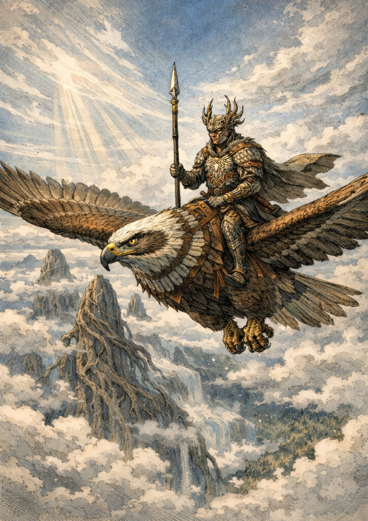 Cinematic warhammer inspired wood elves illustration