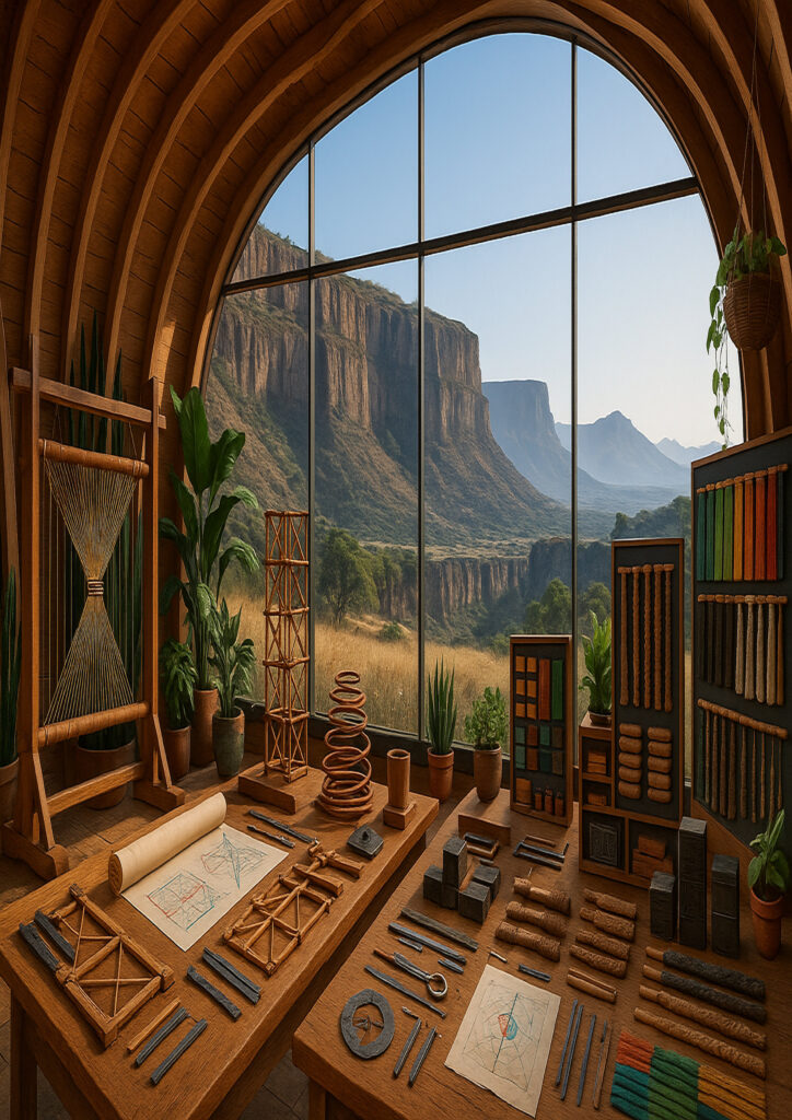 fantasy interior space inspired by historical cultures