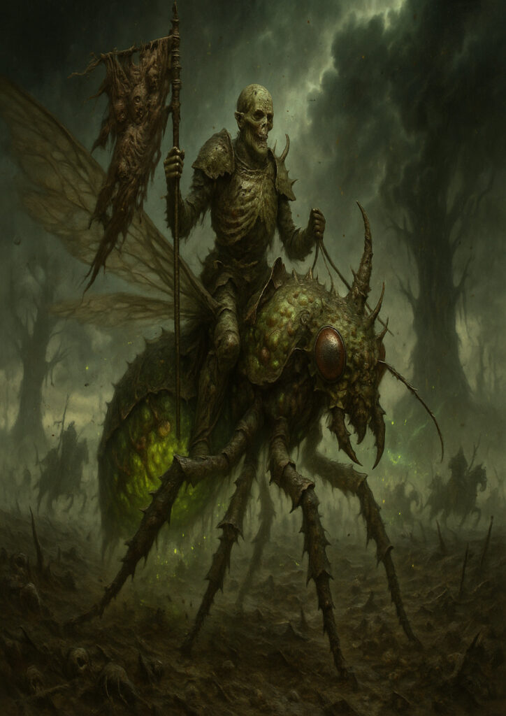 Cinematic warhammer inspired daemons of chaos illustration