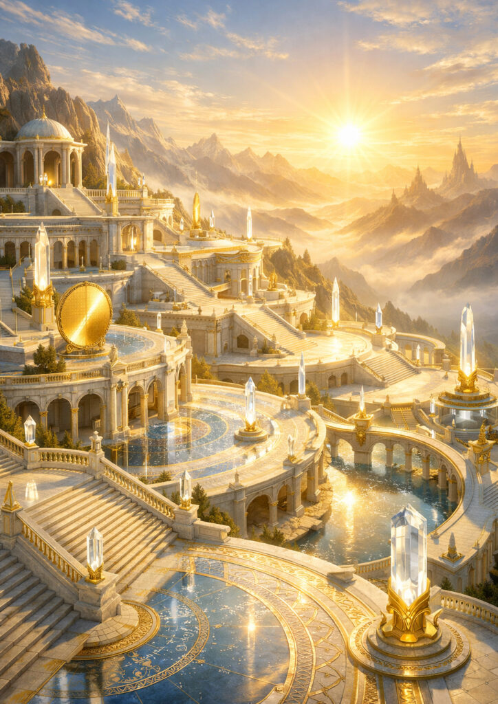 fantasy landscape image with dramatic clouds