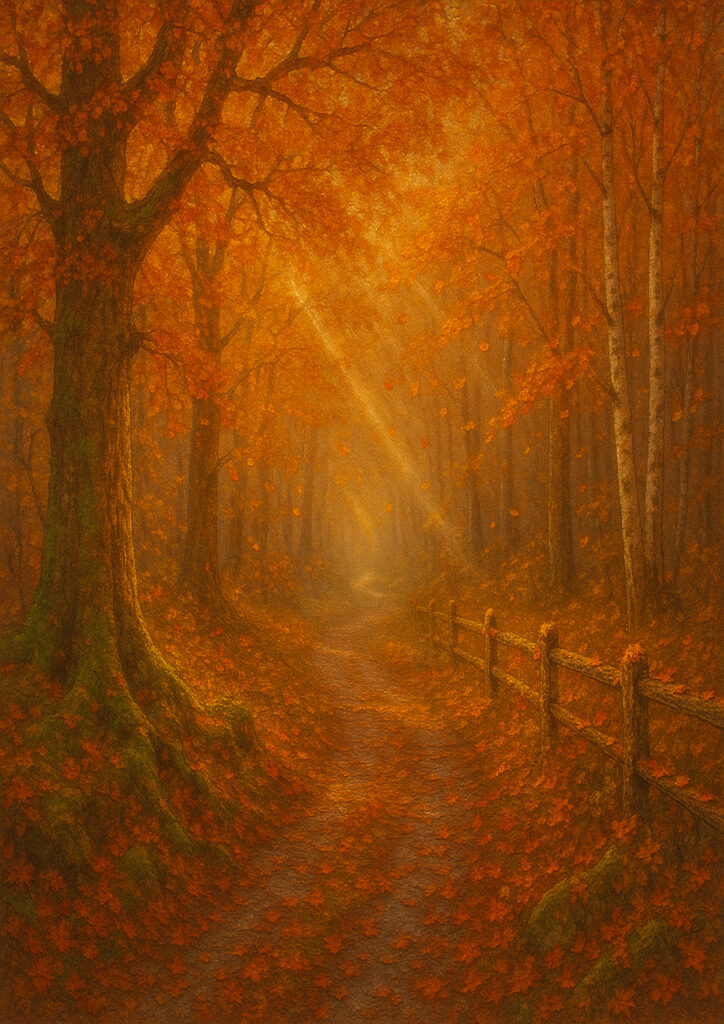 autumn countryside scenery with warm fall tones