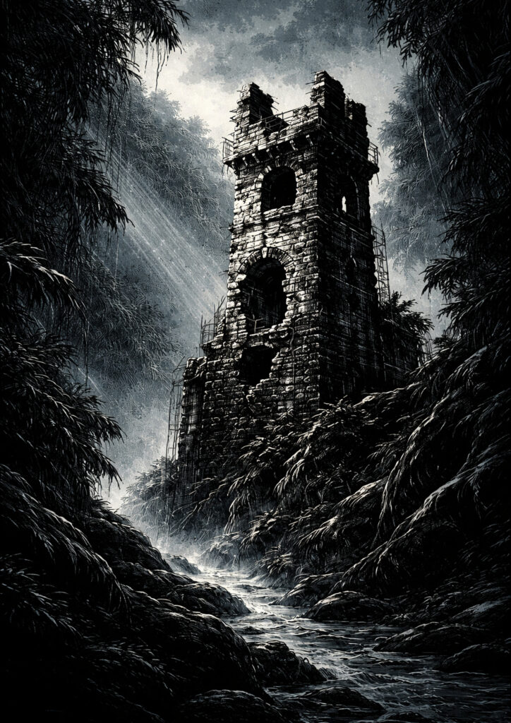 ruins landscape sketch inspired by abandoned places