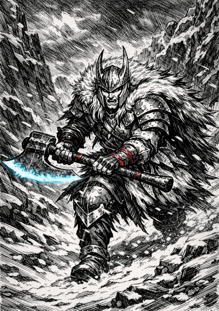 Epic warhammer inspired high elves battlefield scene