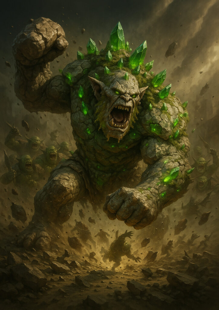 Warhammer inspired orks and goblins digital fantasy art
