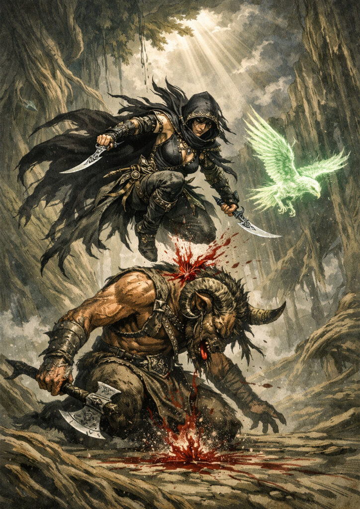 Forest wood elves with warhammer fantasy influence