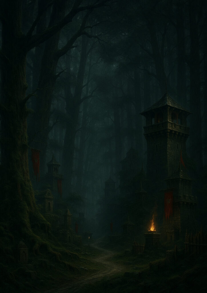 fantasy landscape illustration of magical environment