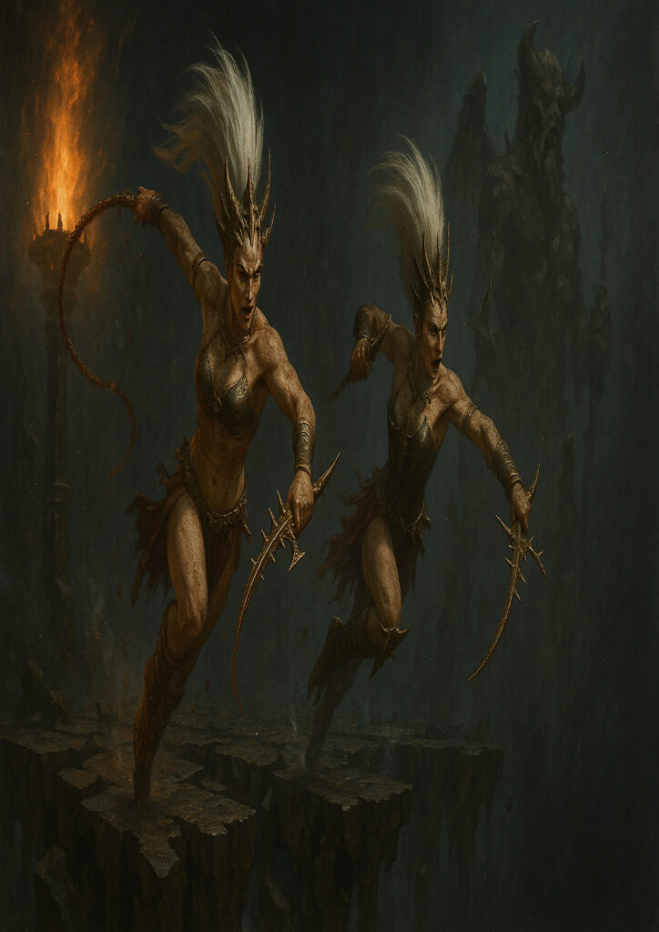 Dark elf commander inspired by warhammer aesthetic