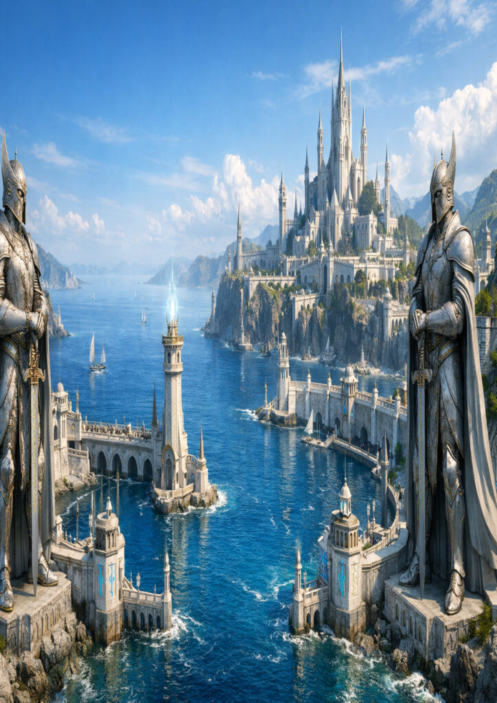 fantasy landscape scenery with mystical light