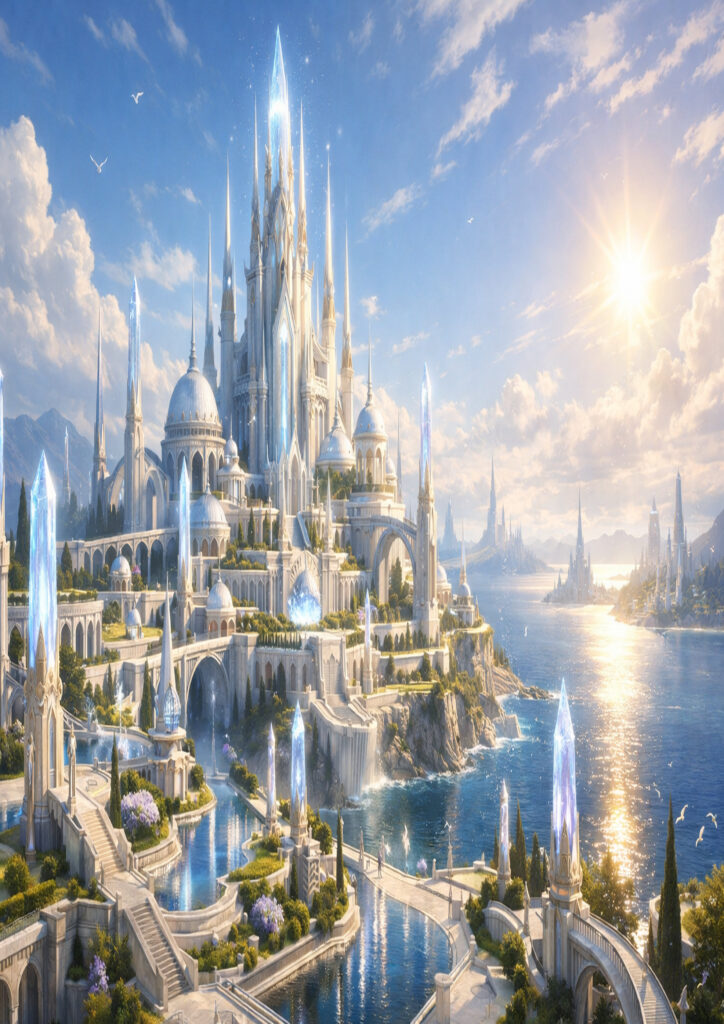 fantasy landscape artwork showing epic scale