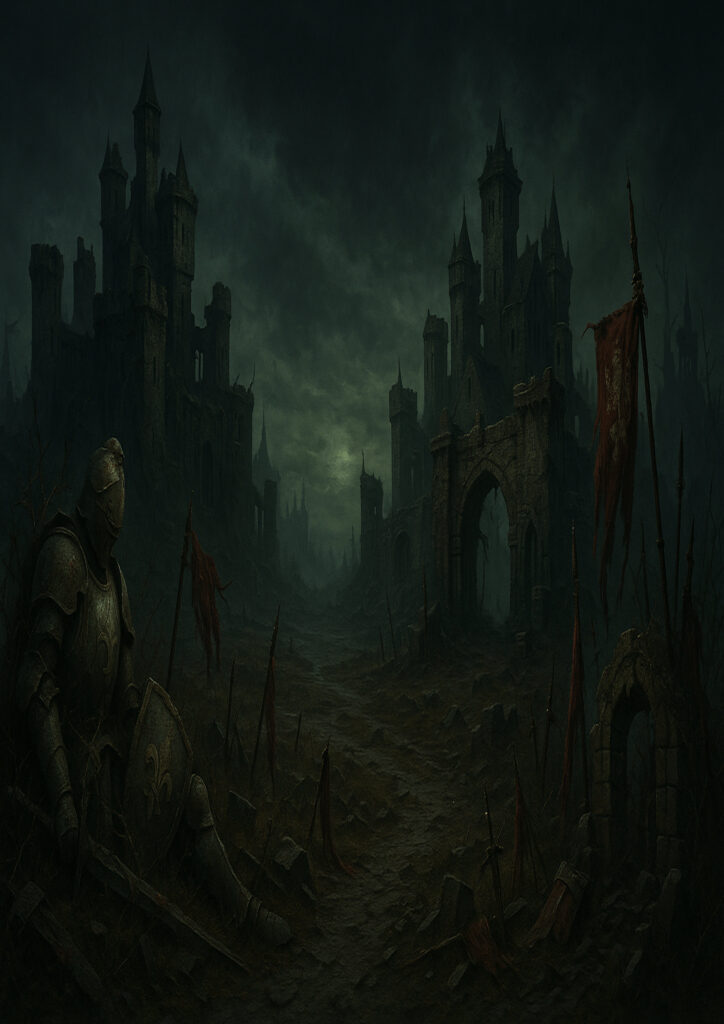 fantasy landscape image with mountains and valleys