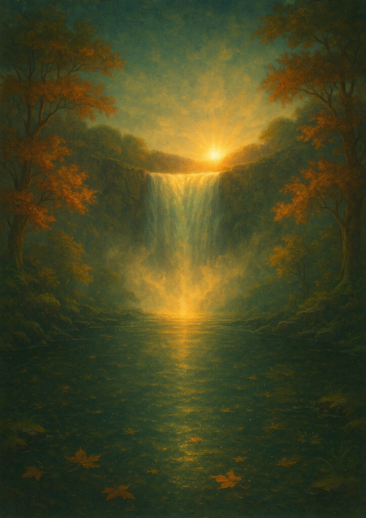 fantasy waterfall scenery with cascading water