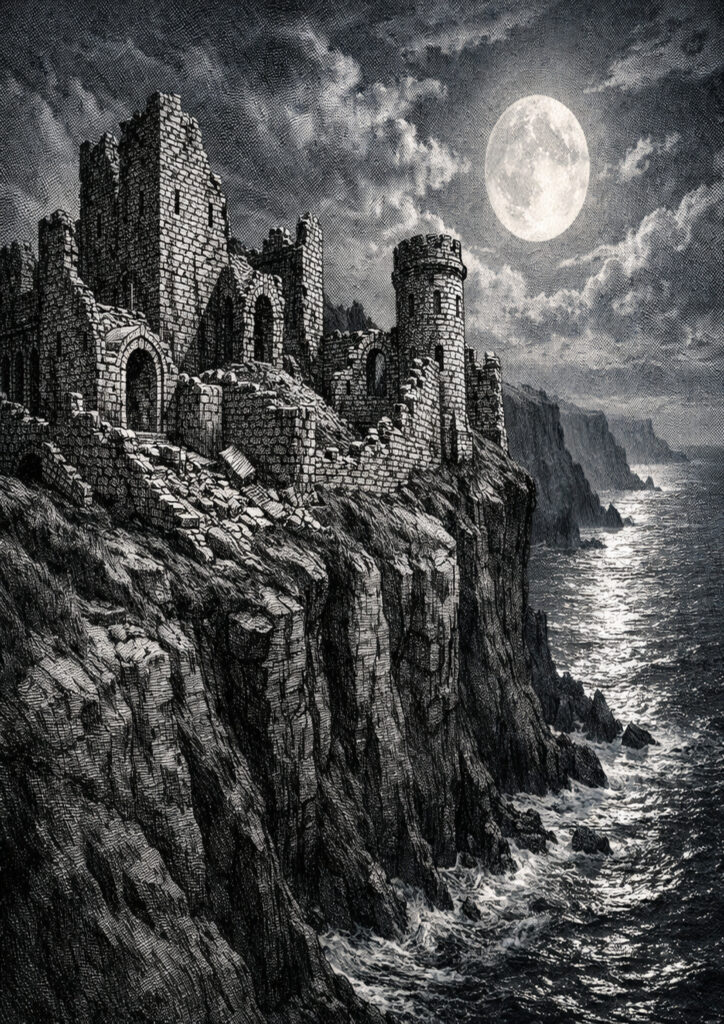 ruins landscape sketch artwork inspired by lost civilizations