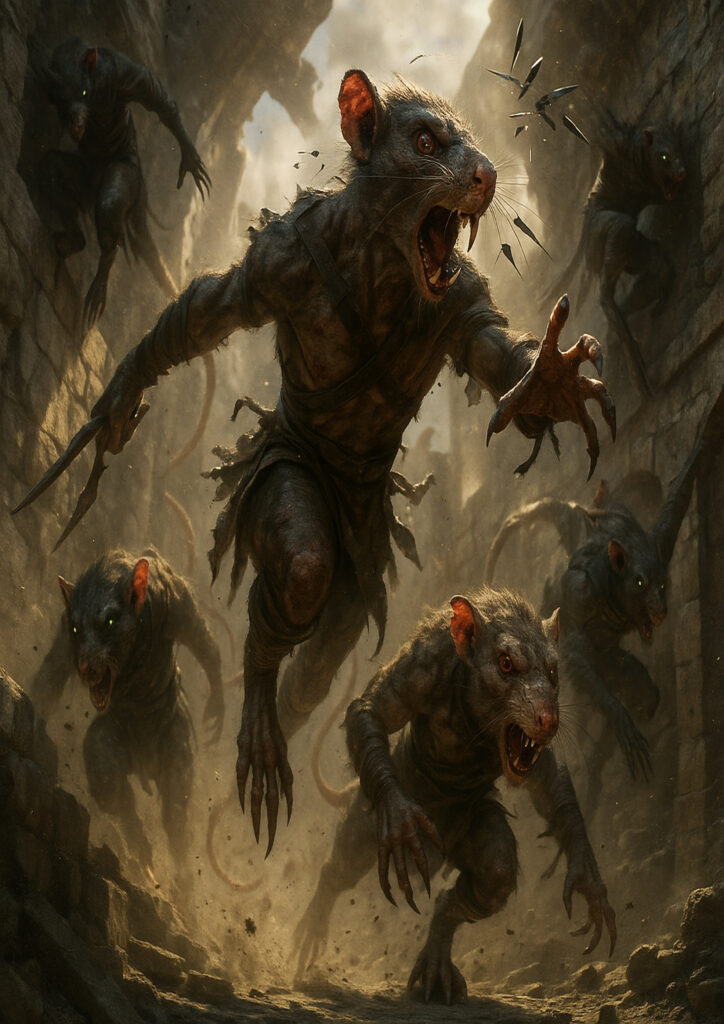 High detail warhammer inspired skaven characters