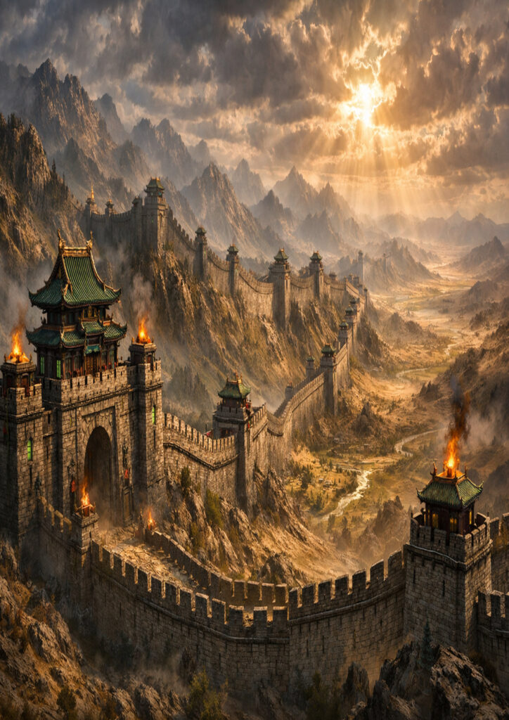 fantasy landscape scene inspired by myth and magic