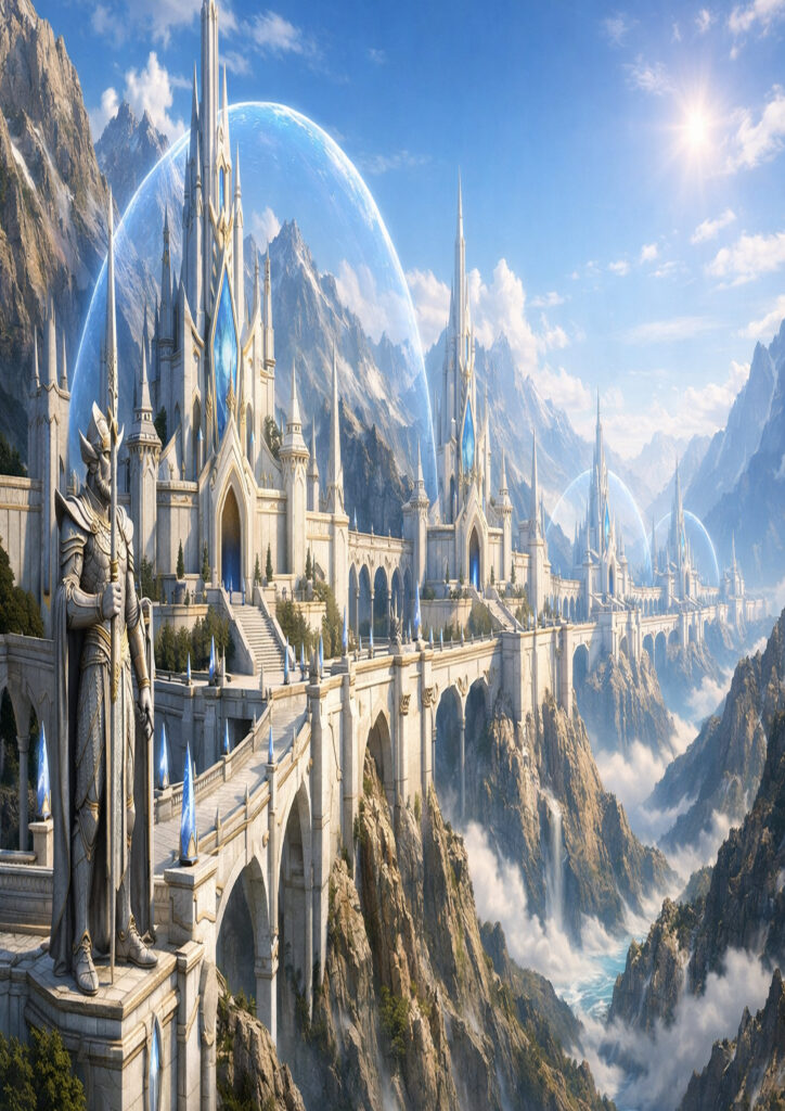 fantasy landscape scene inspired by myth and magic