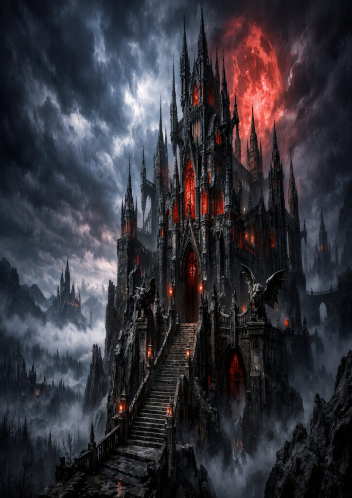 fantasy landscape scene inspired by myth and magic