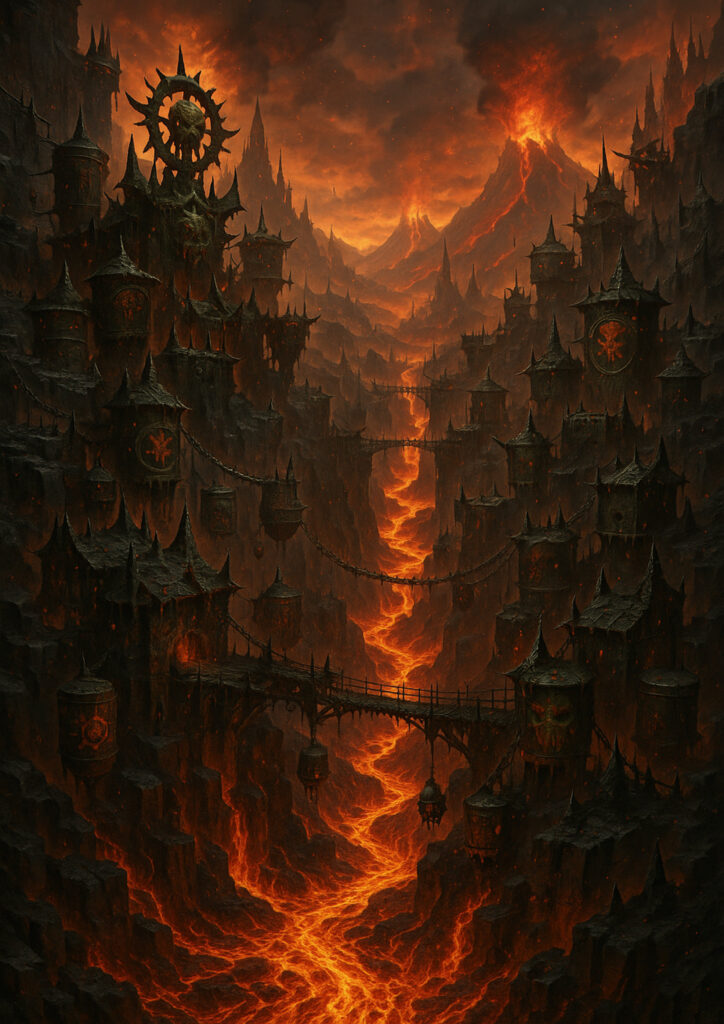 fantasy landscape artwork with ancient ruins