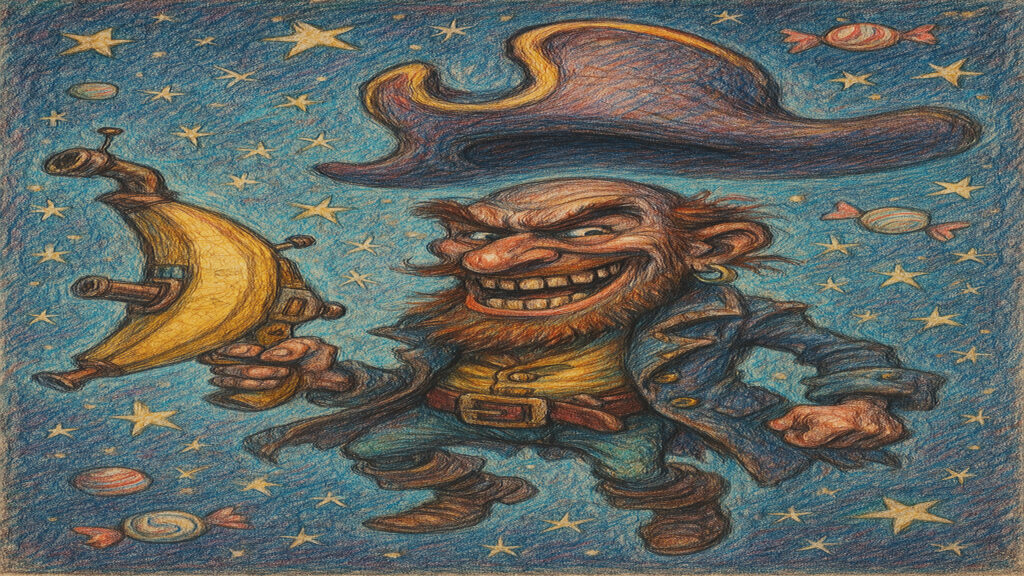 Humorous caricature artwork with exaggerated features and gentle satirical tone