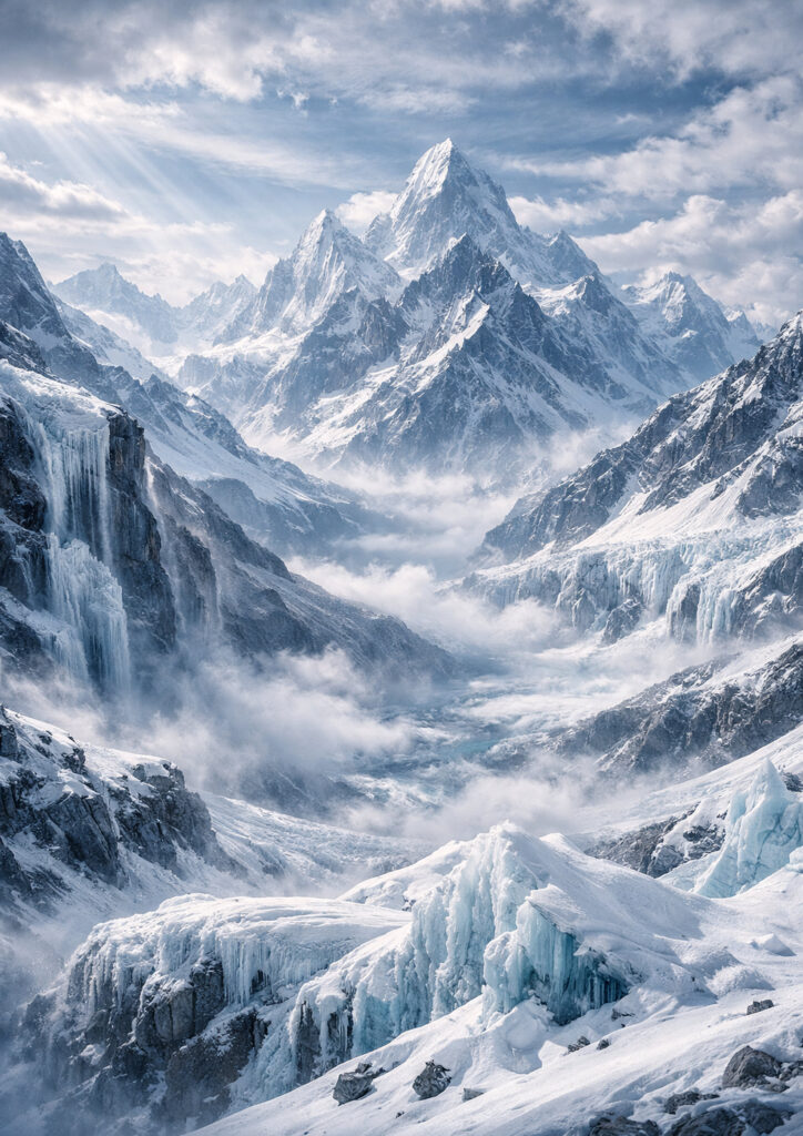 mountain landscape image with dramatic mountains