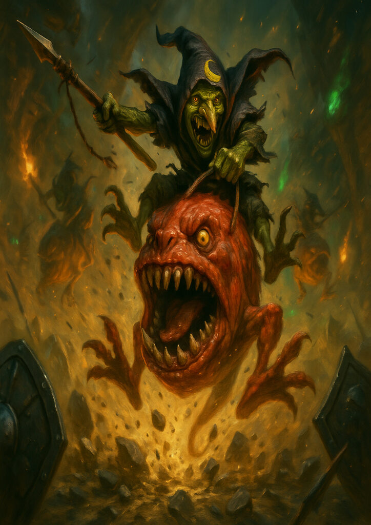 Warhammer inspired orks and goblins digital fantasy art